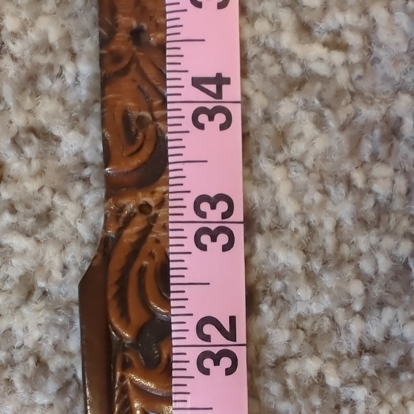 Hand Tooled Leather Belt - Picture 2 of 13